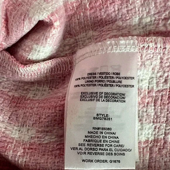 Badgley Mischka Pink and Cream Textured Girl’s Dress w/ Matching Purse Size 8 - Picture 8 of 14